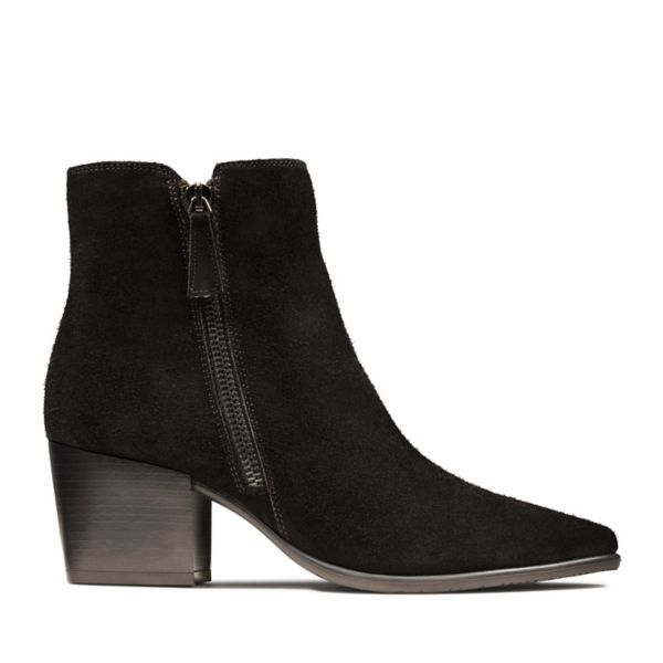 Clarks Womens Isabella Zip Ankle Boots Black | CA-3618045